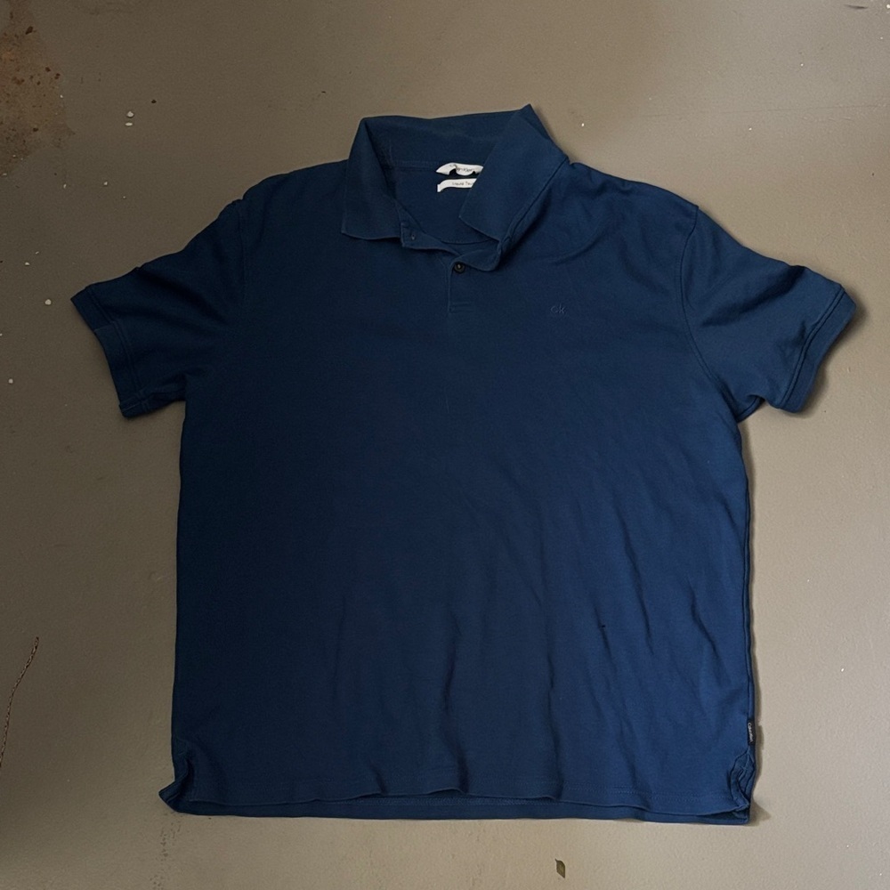 men’s calvin klein blue polo